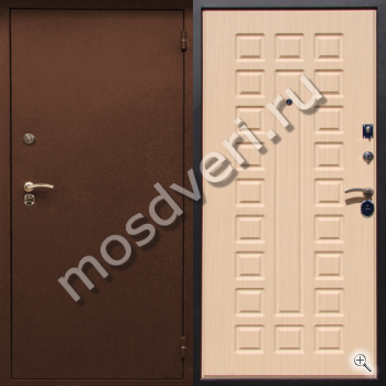 Коричневая порошковая дверь с шумоизоляцией и МДФ внутри - купить от производителя Мосдвери Коричневая порошковая дверь с шумоизоляцией и МДФ внутри