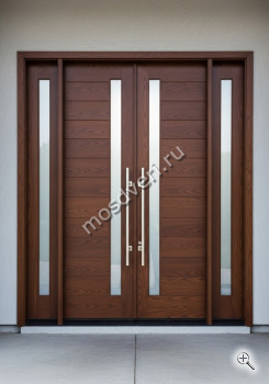 Широкая входная дверь для дома коричневая - купить от производителя Мосдвери Широкая входная дверь для дома коричневая